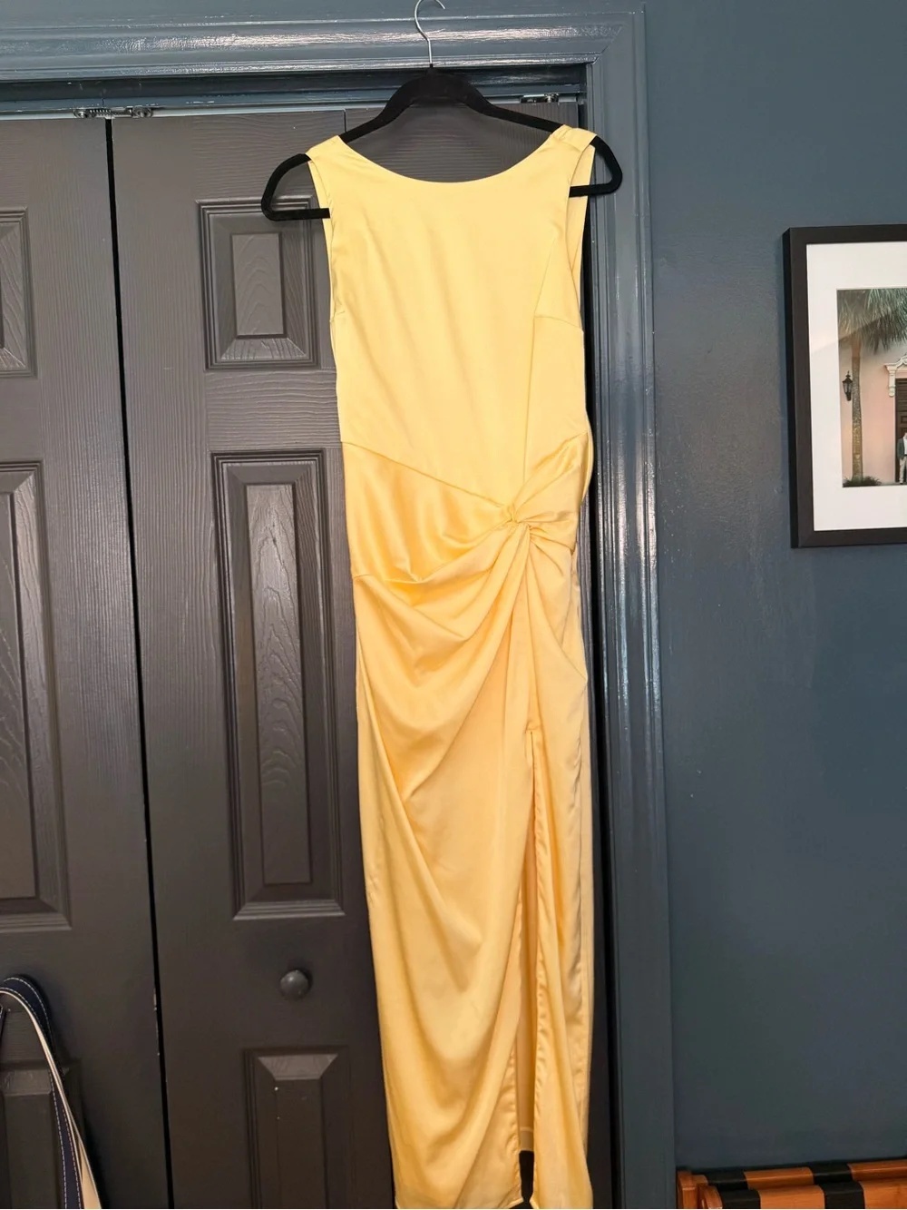 Abercrombie & Fitch | Satin Maxi Dress in Pale Yellow